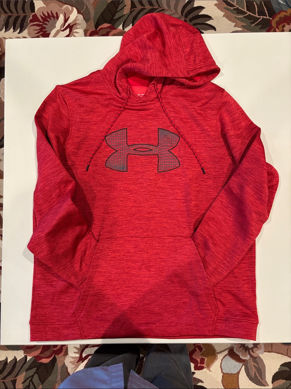Under Armour Red Heather Logo Hooded Pullover